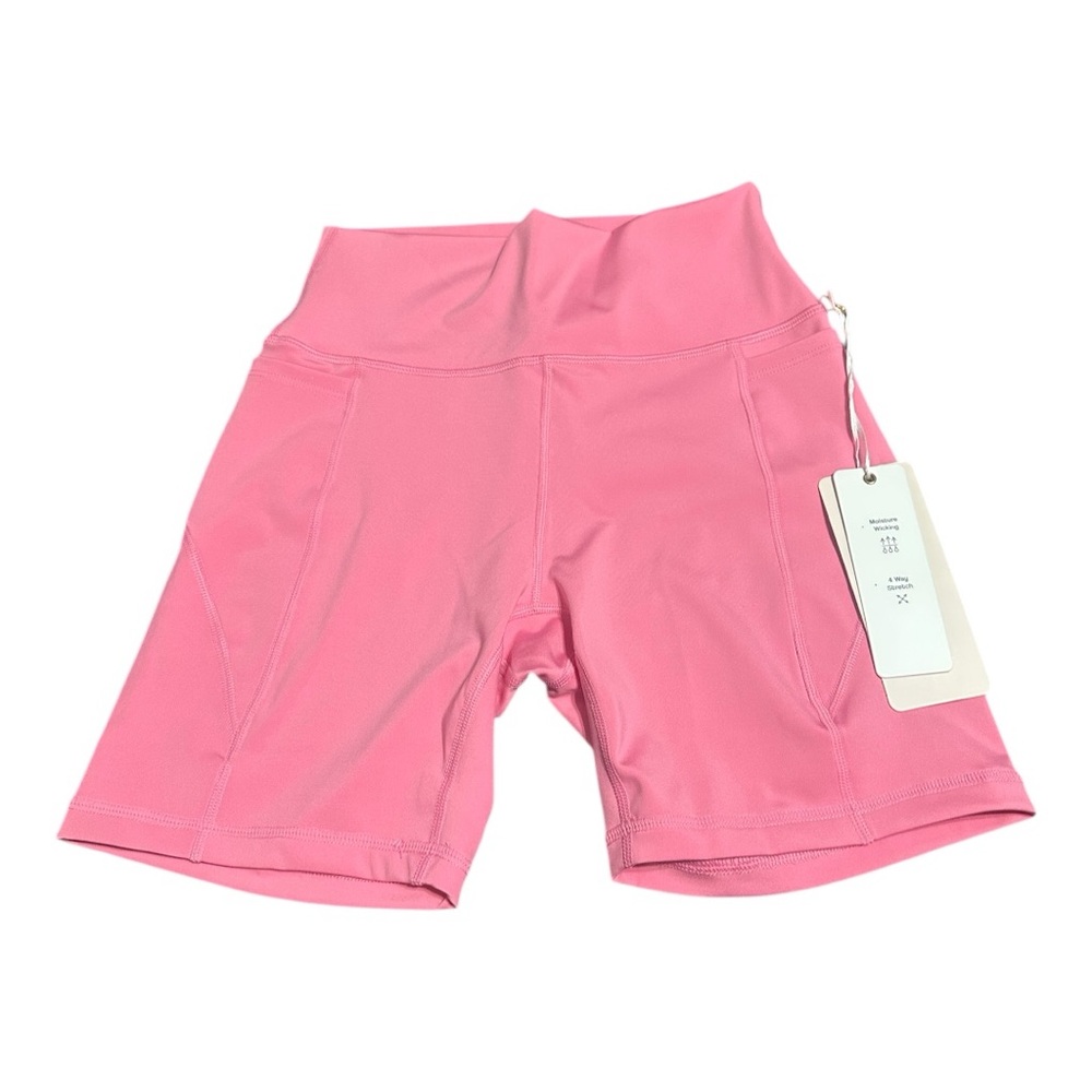 Women’s Love Tree Biker Shorts – Buttery Soft Pink (Size Small)
